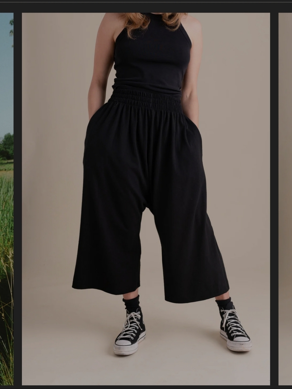 Consious Clothing Weekend Pants Black Wide Leg Elastic Waist WITH Pockets XL/XXL